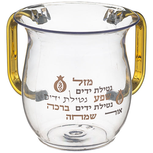 נטלה אקריליק מהודרת עם הדפסה וידיות זהב 13 ס״מ פרספקס