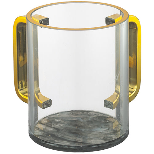 Lucite Clear Washing Cup 11 cm - Gold Handles – Model UK42914