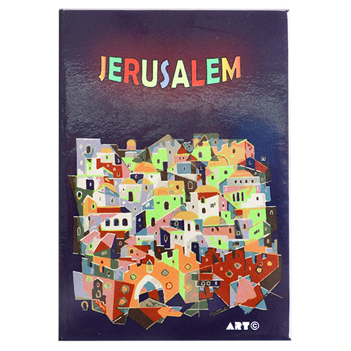 מגנט פח 58 ס״מ ירושלים אנגלית פח צבעוני