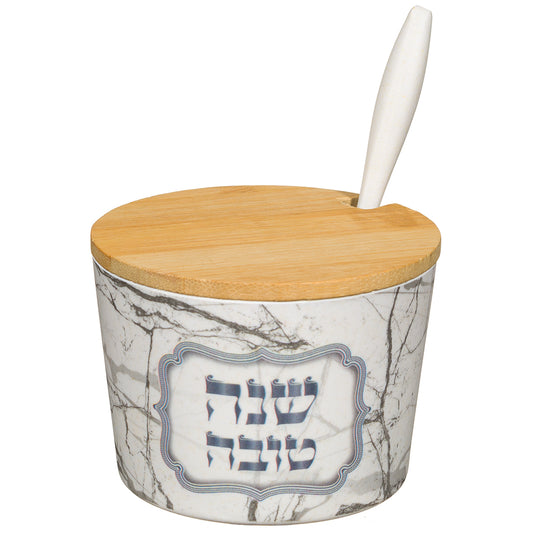 Bamboo Honey Dish Shana Tovah- 6.5 cm – Model UK46024