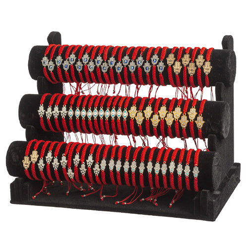 Bracelets with Amulets - Assorted Set 72 pcs on Stand(23×31×17)