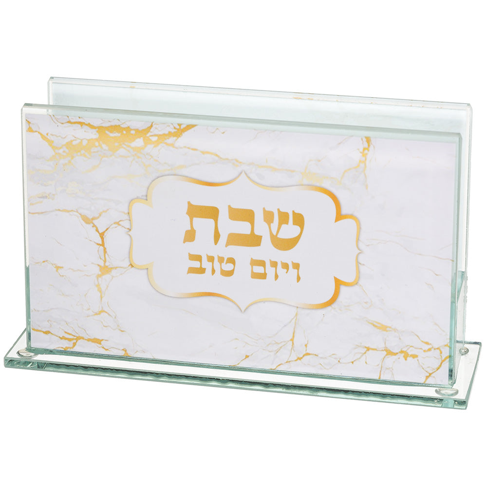 מחזיק גפרורים זכוכית עם הדפסה דגם שיש 12.5×7 ס״מ זכוכית
