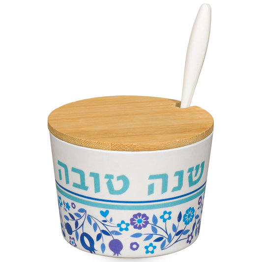 Bamboo Honey Dish Shana Tovah- 6.5 cm – Model UK49052