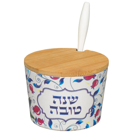 Bamboo Honey Dish Shana Tovah- 6.5 cm – Model UK49057