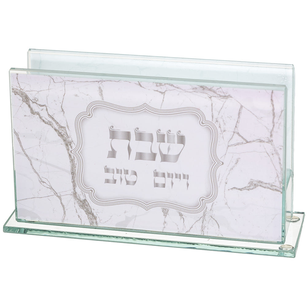 מחזיק גפרורים זכוכית עם הדפסה דגם שיש 6.5×4 ס״מ זכוכית