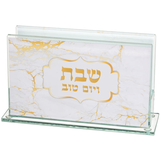 Glass Matches Holder 6.5×4 cm with Print - Marble Design – Model UK49282