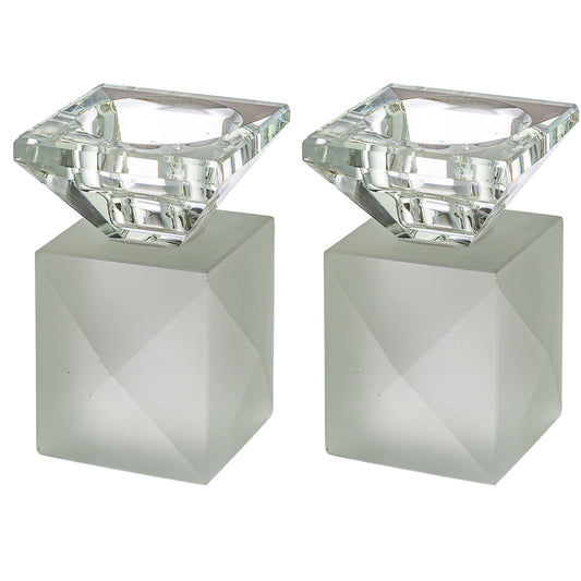 Pair of Crystal Elegant Candlesticks 9 cm - Matte – Model UK49651