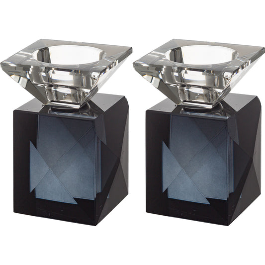 Pair of Crystal Elegant Candlesticks 9 cm - Matte – Model UK49652