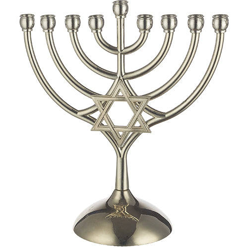 חנוכייה מתכת עם מגן דוד 18×16 ס״מ מתכת