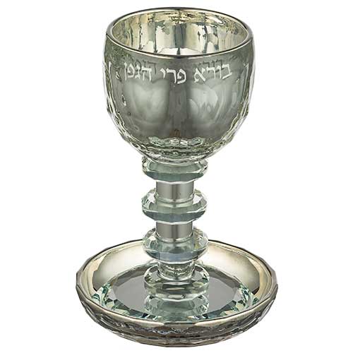 גביע קידוש קריסטל מהודר 16 ס״מ קריסטל טבעי