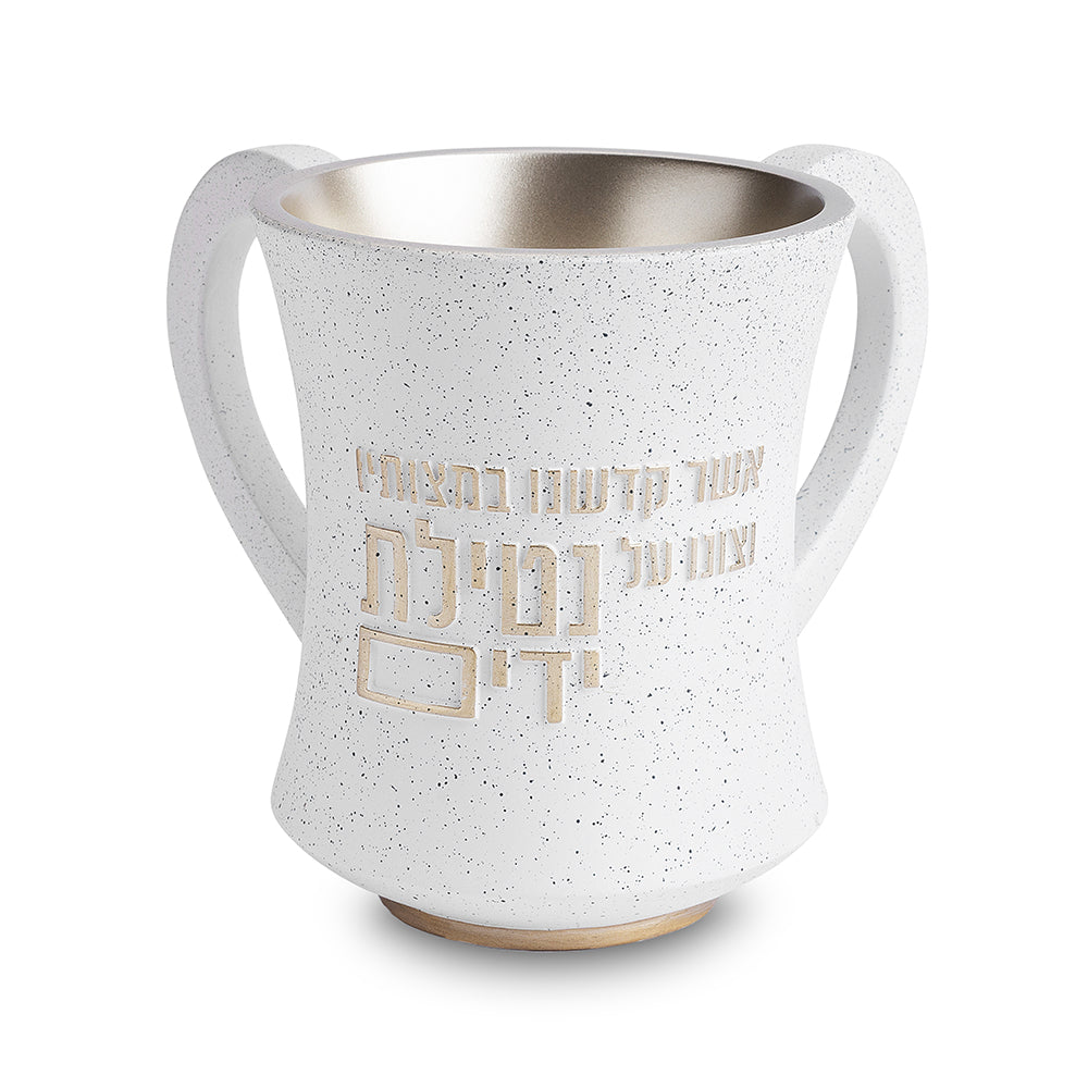 נטלה מהודרת מפולימר גוון לבן מנוקד 12.5 ס״מ פולימר