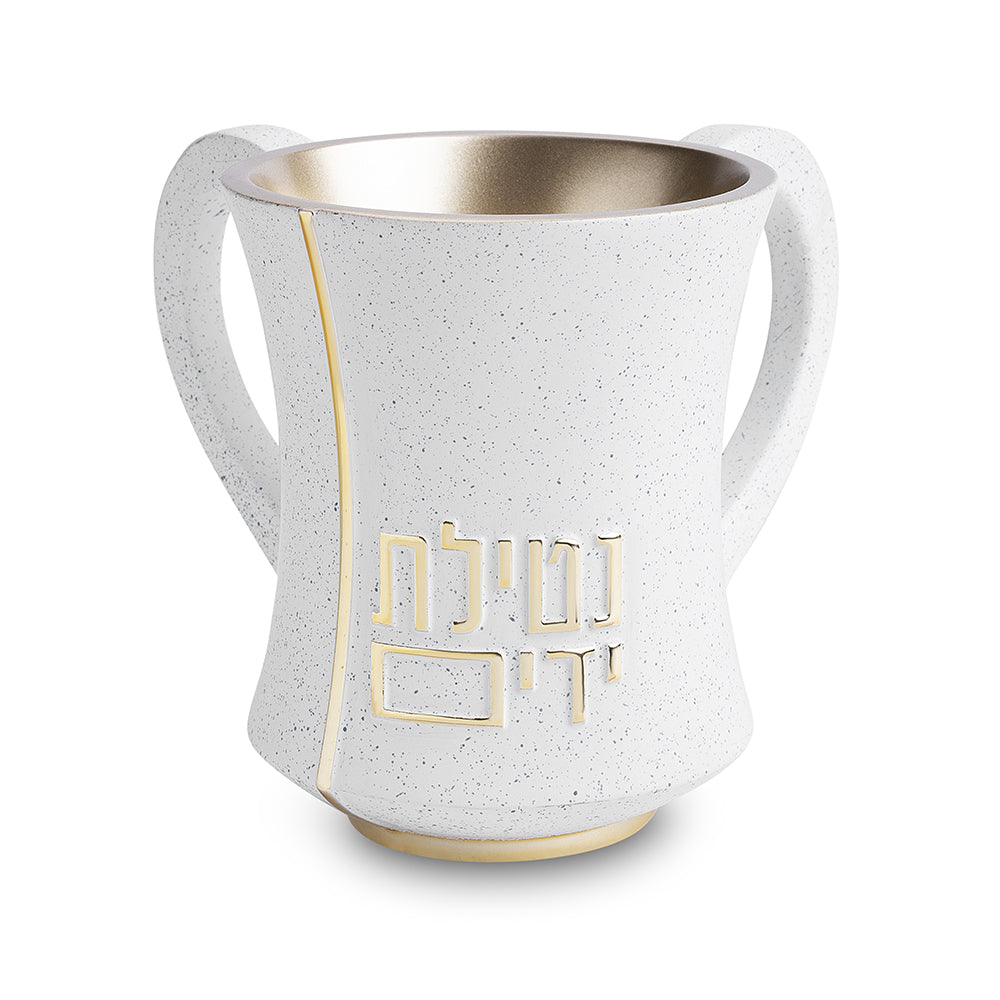 נטלה מהודרת מפולימר גוון לבן מנוקד 12.5 ס״מ פולימר