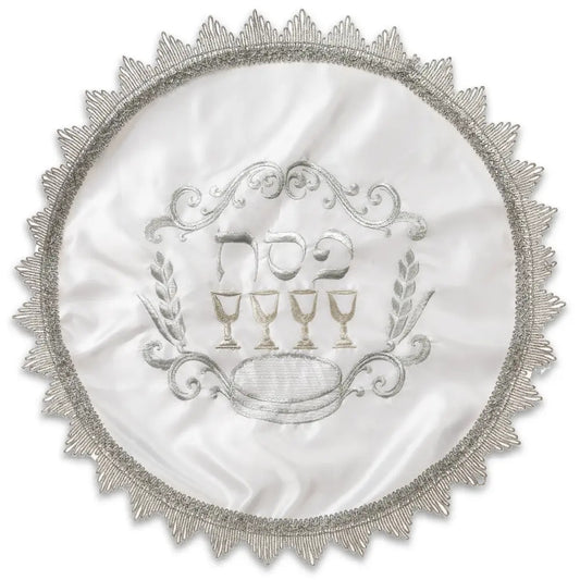 כיסוי פסח סטן עם רקמה 47 ס״מ אריזת צלופן סאטן
