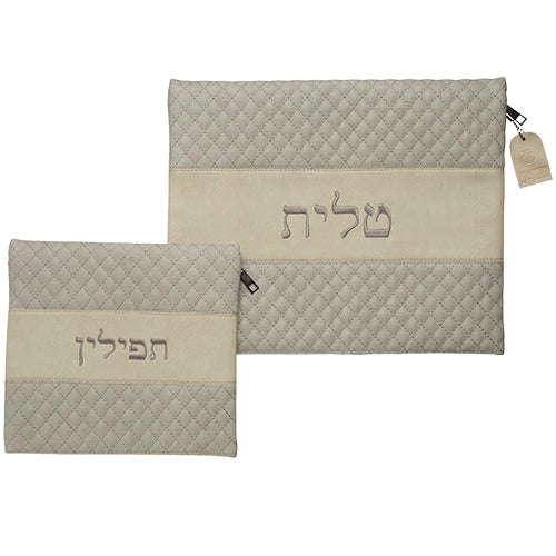 Faux Leather Tallit - Tefillin Set 36×29 cm with Embroidery – Model UK65057