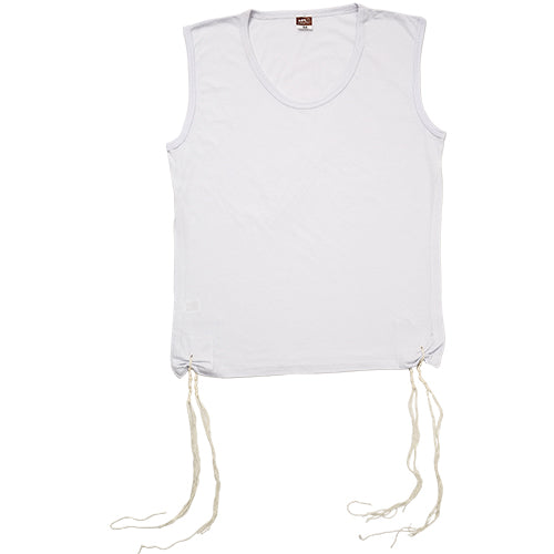 גופיה ציצית מידה M עם ציוץ בהשגחת הרב אלנקווה בד לבן