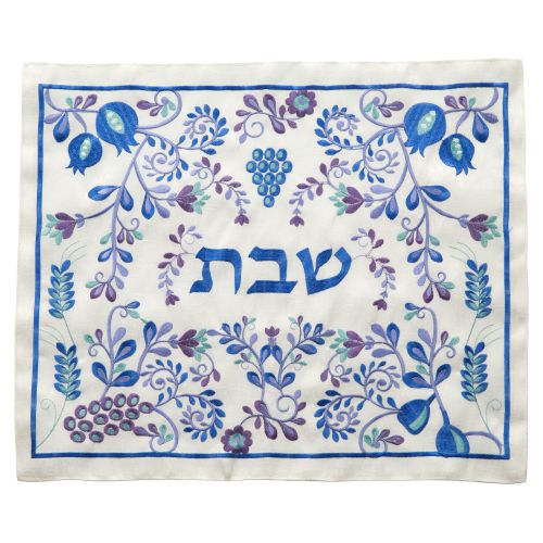 כיסוי חלה בד מהודר עם ריקמה 52×42 ס״מ בד
