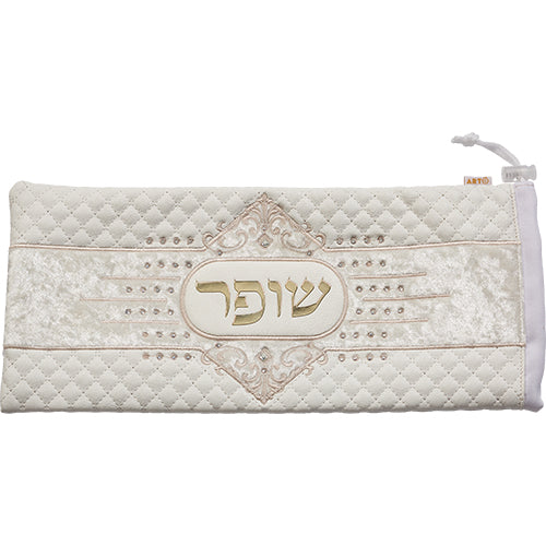 תיק לשופר מהודר דמוי עור עם רקמה 20×42 ס״מ דמוי עור