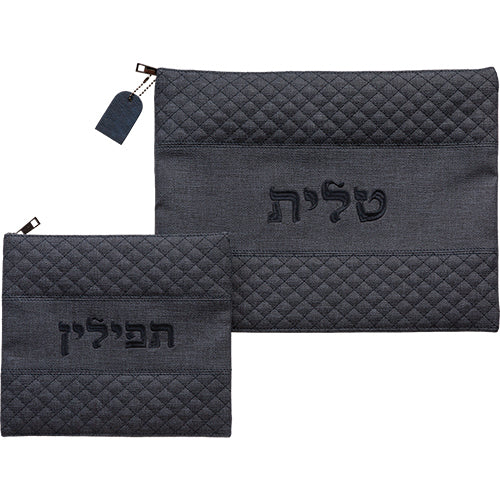 סט טלית תפילין דמוי עור מהודר 36×29 ס״מ דמוי עור