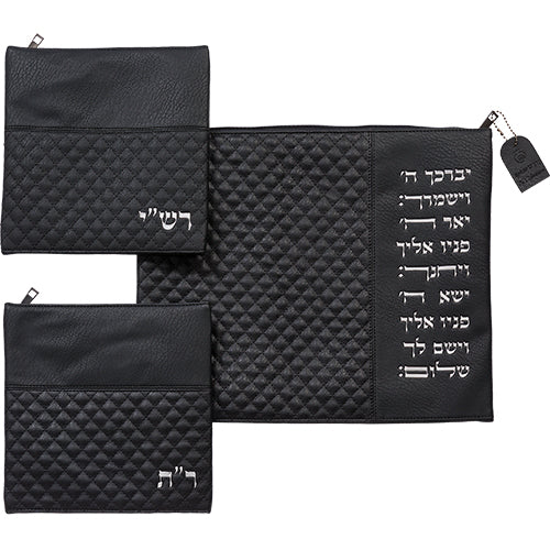 סט טלית תפילין רש"יתם דמוי עור 34×40 ס״מ דמוי עור