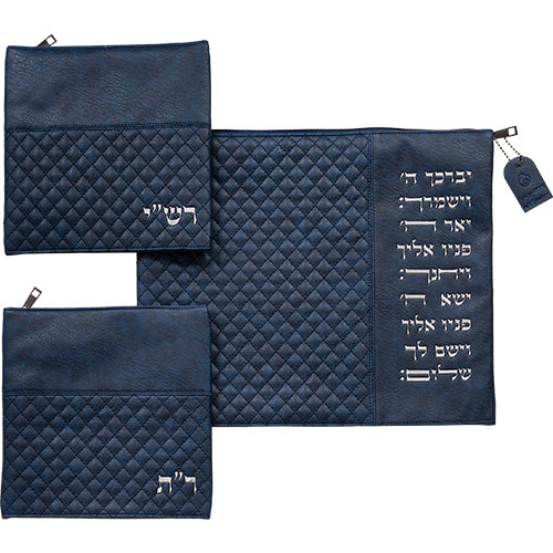 סט טלית תפילין רש"י ר"ת דמוי עור 34×40 ס״מ דמוי עור