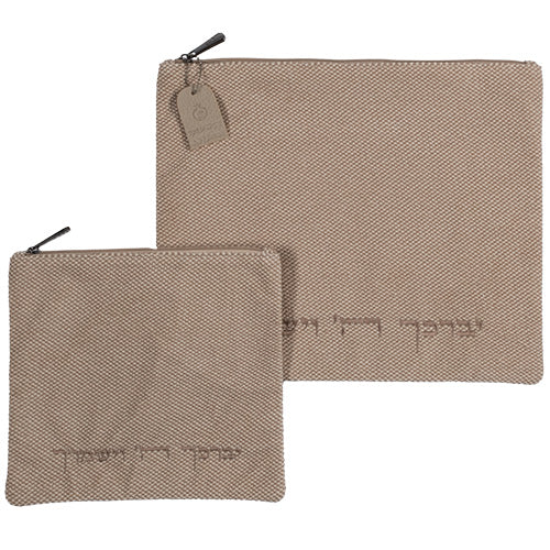 סט טלית תפילין בד דמוי פשתן "יברכך" 36×29 ס״מ בד