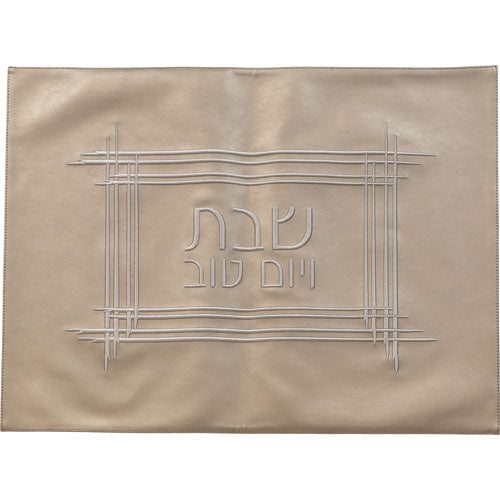 כיסוי חלה דמוי עור שמפניה רקמה 61×45 ס״מ דמוי עור