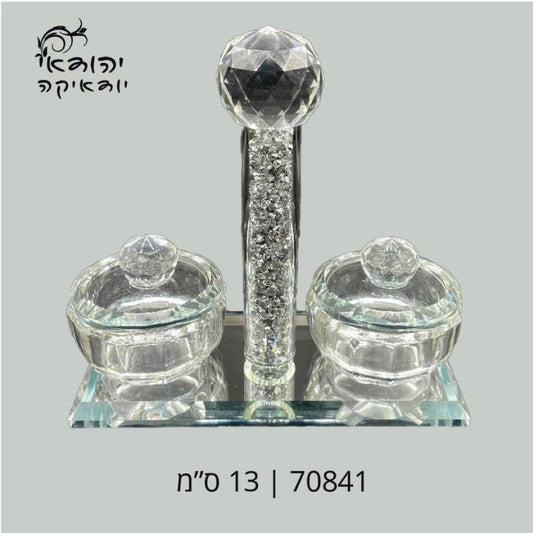 מלחיה קריסטל שבבים כסף+מכסה – רובי יודאיקה