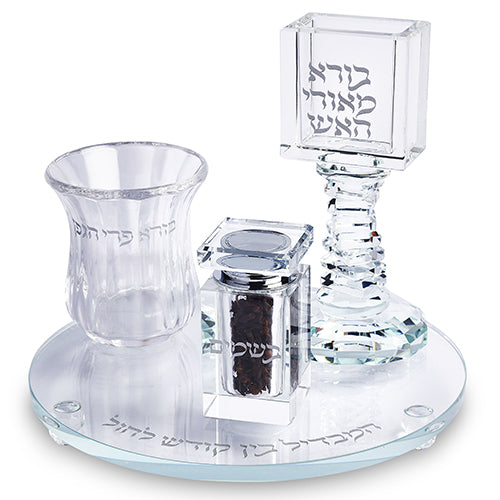סט הבדלה מהודר מקריסטל 20 ס״מ קריסטל