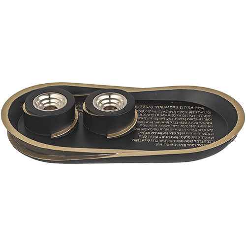 Polymer Set Tray and Pair of Candlesticks