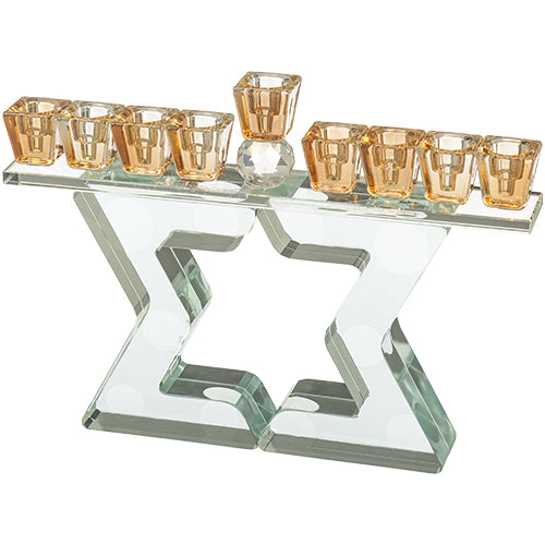 חנוכייה קריסטל מהודרת 17 ס״מ קריסטל