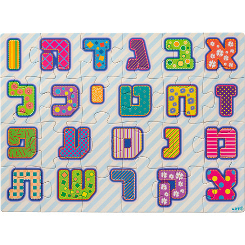 פאזל 24 חלקים לילדים "א"ב" 38×28 ס״מ עץ