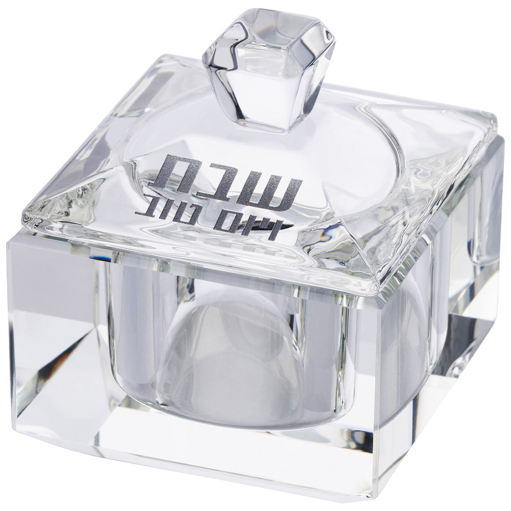 מלחייה קריסטל עם מכסה 4×6 ס״מ קריסטל