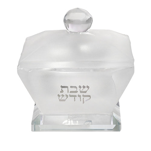 מלחייה קריסטל עם מכסה 4×6 ס״מ קריסטל
