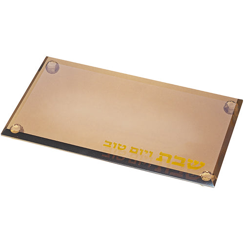 מגש קריסטל מהודר לפמוטים 23×13 ס״מ קריסטל