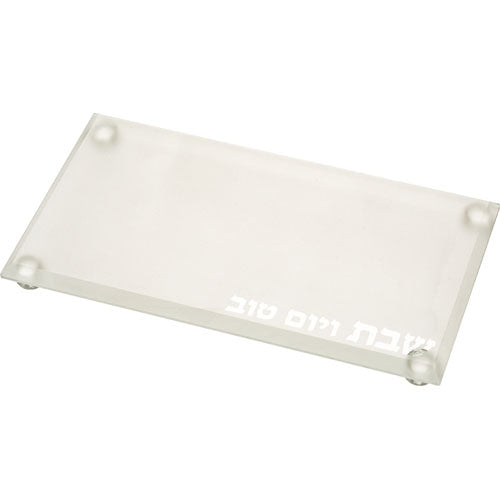 מגש קריסטל מהודר לפמוטים 23×13 ס״מ קריסטל