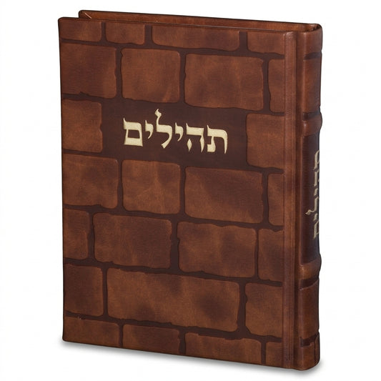 תהילים "כתר התפילה" כריכה מהודרת דמוי עור 17.5×12 ס״מ דמוי עור חום
