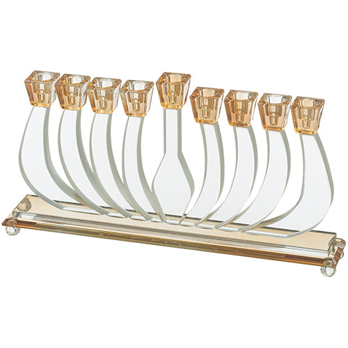 חנוכייה קריסטל מהודרת 19×35 ס״מ קריסטל