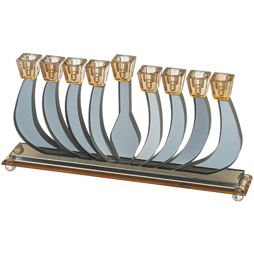 חנוכייה קריסטל מהודרת 19×35 ס״מ קריסטל
