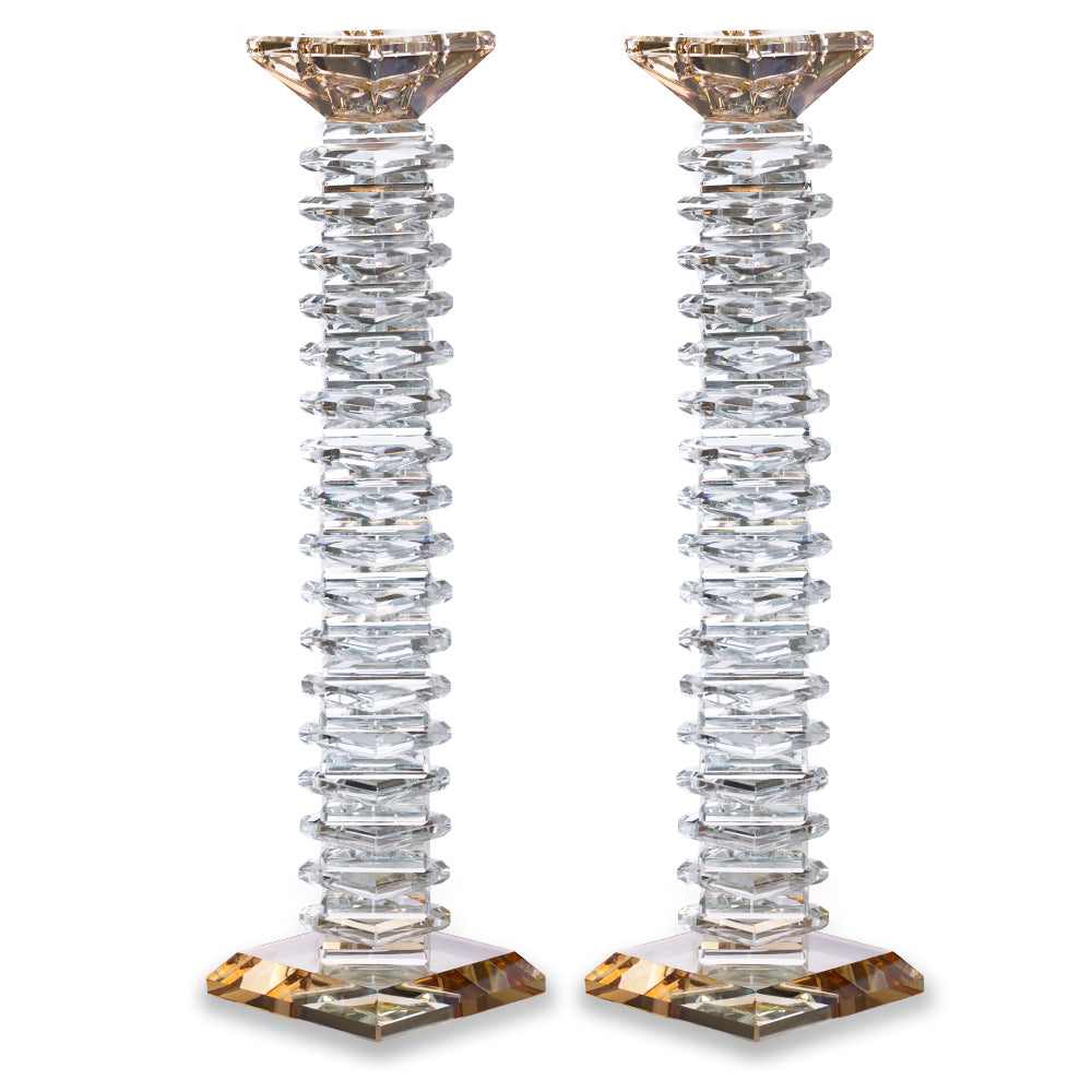 זוג פמוטי קריסטל מהודרים 32 ס״מ קריסטל