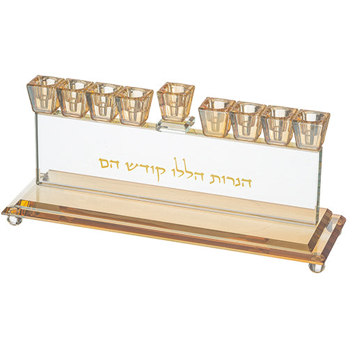 חנוכייה קריסטל מהודרת 28×7 ס״מ קריסטל