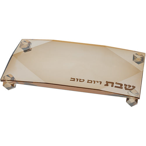 מגש קריסטל זהב יהלום 23×13 ס״מ קריסטל