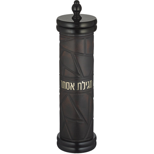 בית מגילה אשכנזי עץ + אקריליק עם פלקטה עבור קלף 50 ס״מ עץ
