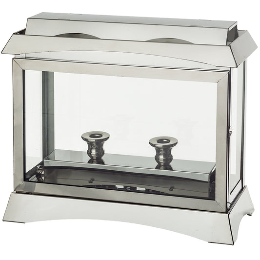 Metal and Glass Menorah Box - Gold