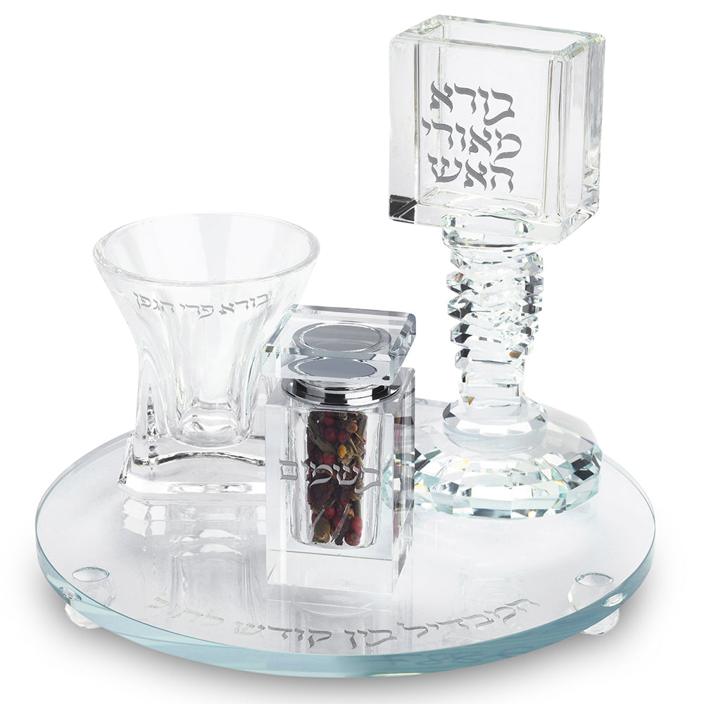 סט הבדלה מהודר מקריסטל 20 ס״מ קריסטל