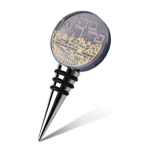 פקק רב פעמי לבקבוק יין מקריסטל עם פלקטה קריסטל