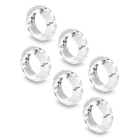 108 סט 6 חבקי מפית קריסטל קריסטל שקוף