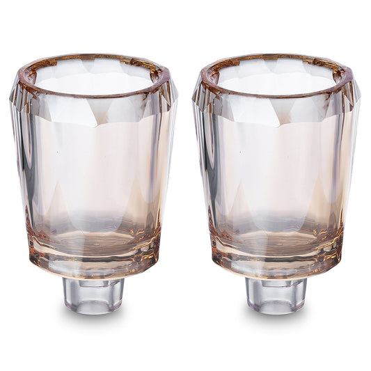 Pair of Glass Oil Cups 7×5 cm - Golden