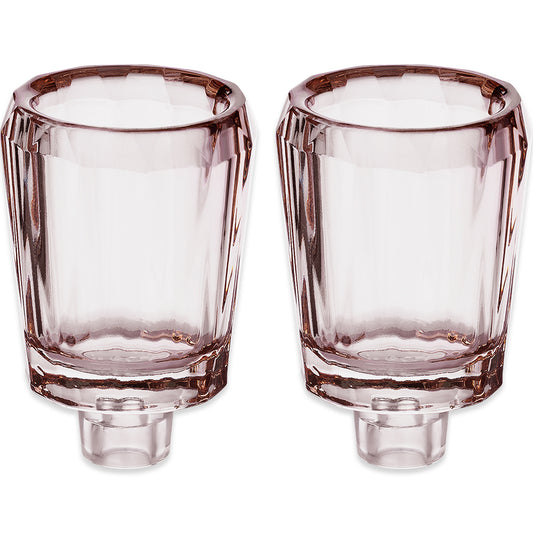 Pair of Glass Oil Cups 7×5 cm - Rose Gold
