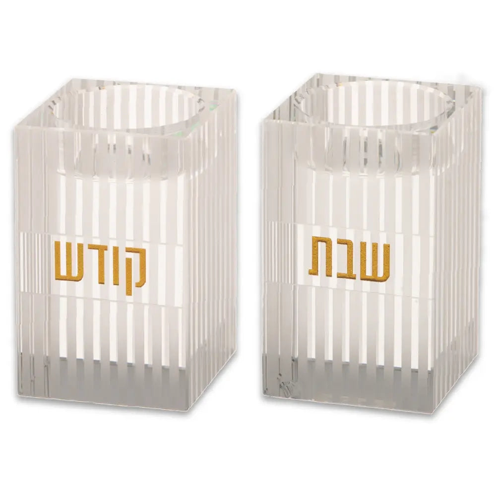 זוג פמוטי קריסטל מרובע 8 ס״מ קריסטל טבעי