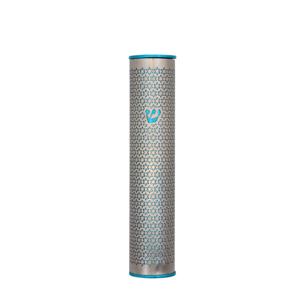 מזוזה לקלף 10 ס״מ מגזרת מתכת - מגן דוד - טורקיז